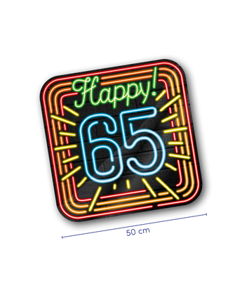 Huldeschild neon 65 jaar