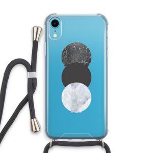 Marmeren cirkels: iPhone XR Transparant Hoesje met koord