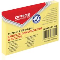 OFFICE products memoblok, ft 51 x 76 mm, 100 vel, geel
