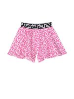 Versace Kids short à logo imprimé - Rose - thumbnail