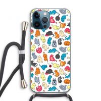 Kleurrijke katten: iPhone 12 Pro Transparant Hoesje met koord
