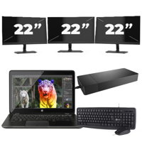 Lenovo ThinkBook 14 G2 - Intel Core i5-11e Generatie - 14 inch - 16GB RAM - 256GB SSD - Windows 11 Home + 3x 22 inch Monitor