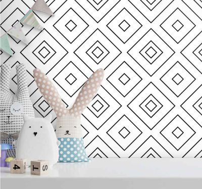 Vierkant behang Elegant ruitpatroon Vierkant behang Elegant ruitpatroon