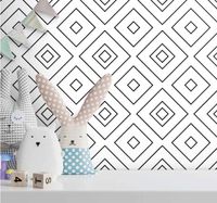 Vierkant behang Elegant ruitpatroon