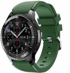 Siliconen sportbandje - Donkergroen - Geschikt voor Samsung Galaxy Watch 3 (45mm) - Galaxy Watch 46mm - Samsung Gear S3 Classic & Frontier