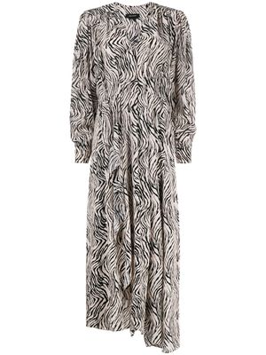 ISABEL MARANT robe mi-longue à imprimé zèbre - Tons neutres