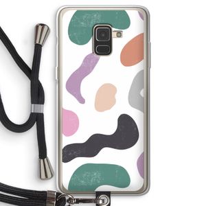 Memphis Shapes: Samsung Galaxy A8 (2018) Transparant Hoesje met koord