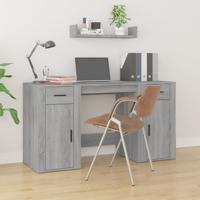 Bureau met kast bewerkt hout grijs sonoma eikenkleurig