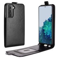 Samsung Galaxy S21 5G Verticale Flip Case met Kaartsleuf - Zwart - thumbnail