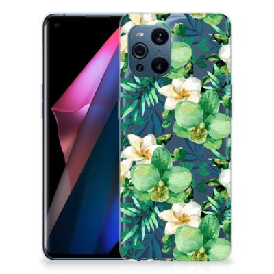 OPPO Find X3 | X3 Pro | TPU Case | Orchidee Groen OPPO Find X3 | X3 Pro | TPU Case | Orchidee Groen