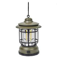 Portable campinglamp/stormlantaarn - metaal - met haak - groen - h17 cm Portable campinglamp/stormlantaarn - metaal - met haak - groen - h17 cm
