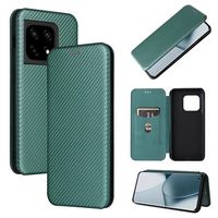 OnePlus 10 Pro Flip Case - Carbon Fiber - Groen - thumbnail