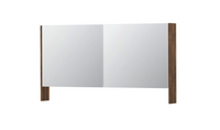 INK SPK3 spiegelkast met 2 dubbel gespiegelde deuren, open planchet, stopcontact en schakelaar 140 x 14 x 74 cm, noten