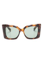Saint Laurent Eyewear lunettes de soleil Blaze à effet écaille de tortue - Marron