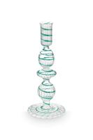 Pip Studio Kandelaar Glas Swirl Licht Blauw 20cm