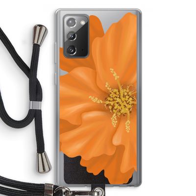 Orange Ellila flower: Samsung Galaxy Note 20 / Note 20 5G Transparant Hoesje met koord