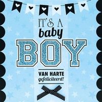 Geboorte Kaart 'It's a Baby Boy' Blauw