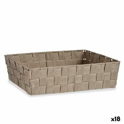 Veelzijdige mand Beige Stof 3,8 L 34 x 8,5 x 21 cm (18 Stuks)