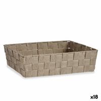 Veelzijdige mand Beige Stof 3,8 L 34 x 8,5 x 21 cm (18 Stuks)