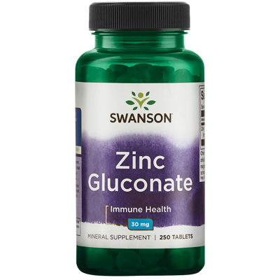 Swanson Zinc (gluconate) 30mg - 250 Tabs | Swanson | 250ct