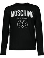 Moschino pull en coton à logo imprimé - Noir