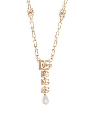 Dolce & Gabbana collier de perles à logo DG - Or