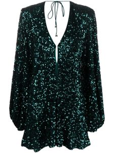 ROTATE BIRGER CHRISTENSEN robe courte brodée de sequins - Vert