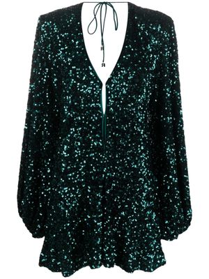 ROTATE BIRGER CHRISTENSEN robe courte brodée de sequins - Vert