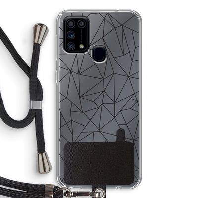 Geometrische lijnen zwart: Samsung Galaxy M31 Transparant Hoesje met koord