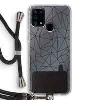 Geometrische lijnen zwart: Samsung Galaxy M31 Transparant Hoesje met koord