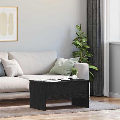Salontafel Zwart eiken 80 x 50,5 x 42,5 cm Bewerkt hout