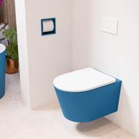 Wandcloset Mondiaz Lavie | Zonder spoelrand | Incl.Toiletzitting-Talc | Keramiek | Jeans (blauw)