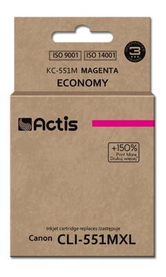 Actis KC-551M-inkt (Canon CLI-551M-vervanger; standaard; 12 ml; rood)