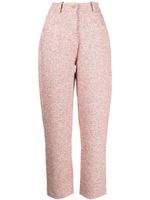 Paule Ka pantalon crop en tweed à taille haute - Rose