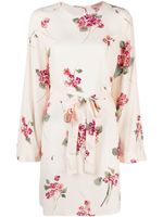 TWINSET robe ceinturée à fleurs - Tons neutres