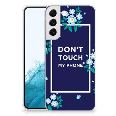 Samsung Galaxy S22 Plus Silicone-hoesje Flowers Blue DTMP Samsung Galaxy S22 Plus Silicone-hoesje Flowers Blue DTMP