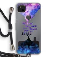 Stars quote: Pixel 4a Transparant Hoesje met koord
