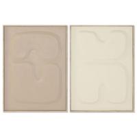 Schilderij Home ESPRIT Bruin Beige Abstract Scandinavisch 50 x 4,5 x 70 cm (2 Stuks)
