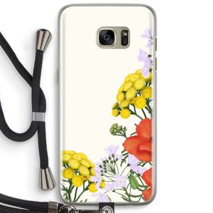 Wilde bloemen: Samsung Galaxy S7 Edge Transparant Hoesje met koord