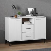 Dressoir met metalen poten OSLO 113x40x77 cm grenenhout wit - thumbnail