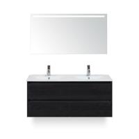 Dante Badmeubelset 120 cm - Black Oak - Keramische Wastafel Wit Enjoy - met Sence Spiegel