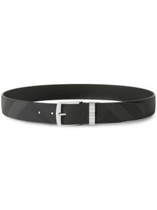 Burberry ceinture en cuir à carreaux - Noir