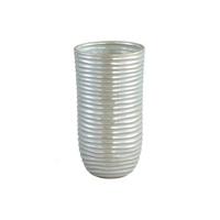 PTMD Ryll Pearl shiny ceramic pot ribbed round M - thumbnail