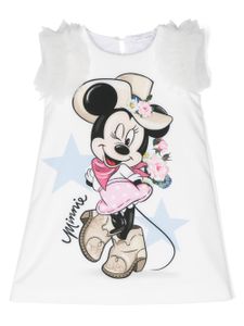 Monnalisa x Disney robe à imprimé Minnie Mouse - Blanc