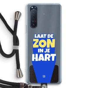 Laat de zon in je hart: Sony Xperia 5 II Transparant Hoesje met koord