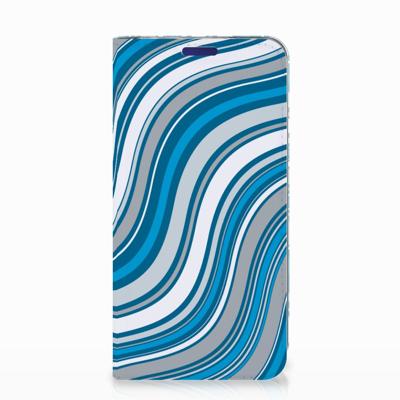 Samsung Galaxy S10e | Hoesje met Magneet | Waves Blue Samsung Galaxy S10e | Hoesje met Magneet | Waves Blue