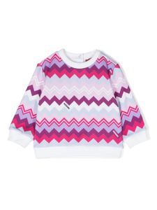 Missoni Kids sweat en coton à imprimé zig-zag - Blanc