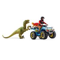Schleich - vlucht op quad tegen Velociraptor - 41466