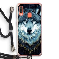 Darkness Wolf: Samsung Galaxy A20e Transparant Hoesje met koord