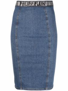 Philipp Plein jupe crayon Super Stretch en jean - Bleu